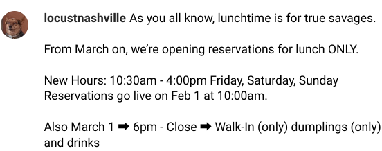 Locust Announcement